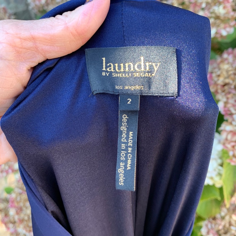 NEW Laundry Shelli Segal navy faux wrap dress - Picture 8 of 10